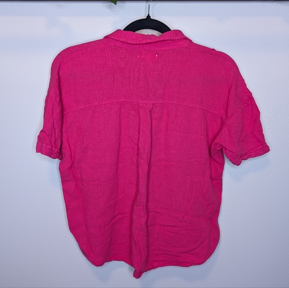 XS Weekend Pink High-Low Cropped Short Sleeve Top - Picture 3 of 3